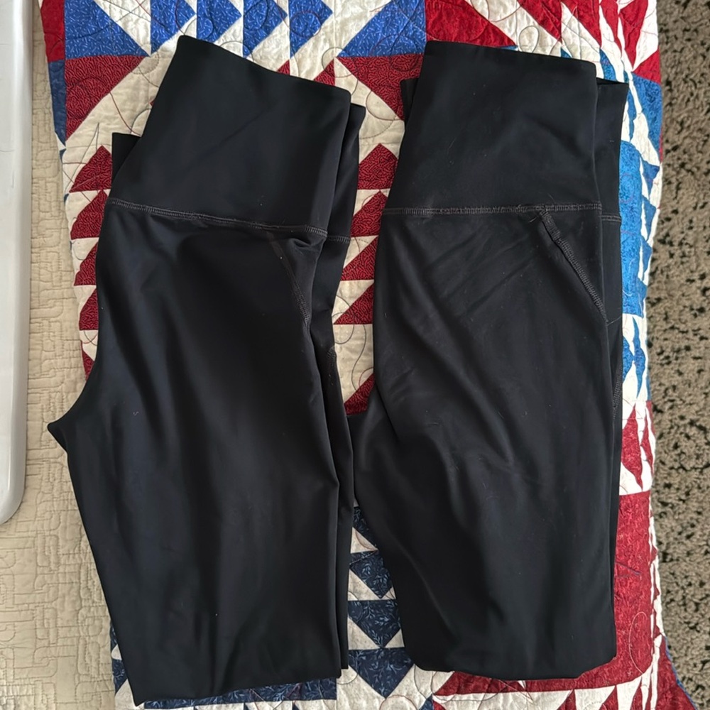 Girlfriend Collective high waisted black leggings- TWO PAIRS- medium